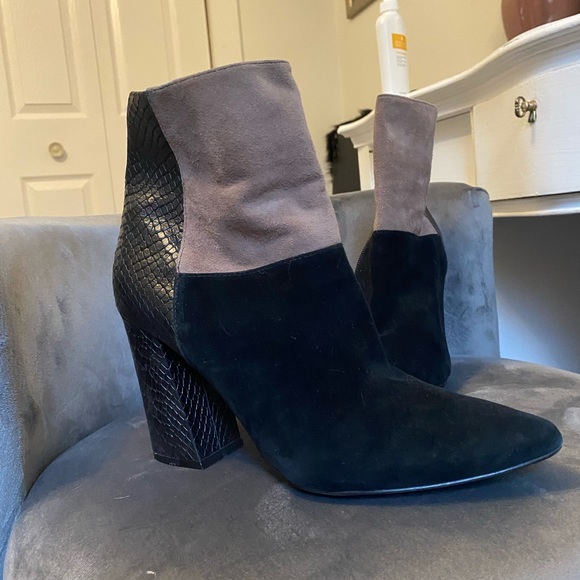 CHINESE LAUNDRY KRISTIN CAVALLARI Santorini Black Multi Color-block Booties sz.8 - Picture 7 of 13